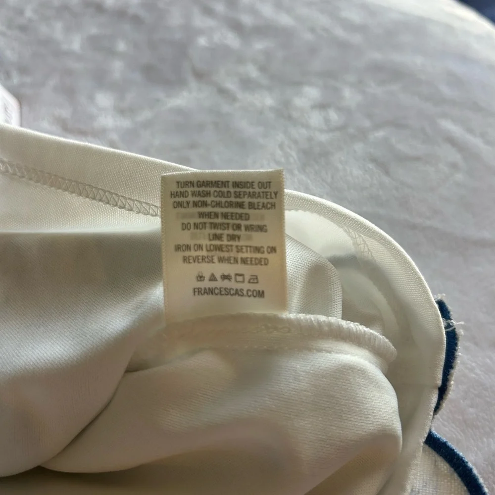 Francesca's Blue and Ivory Mini Pencil Skirt with Zipper NWT